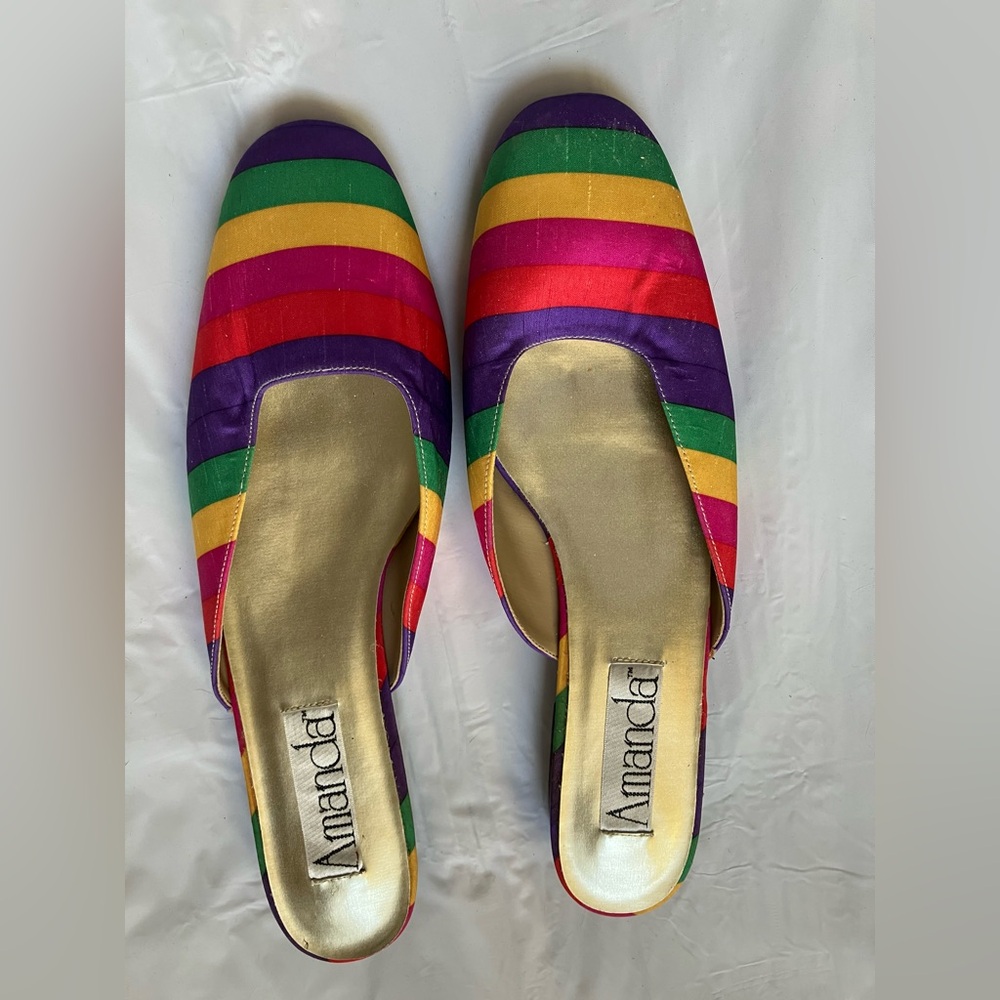 Beautiful Amanda faux silk mules